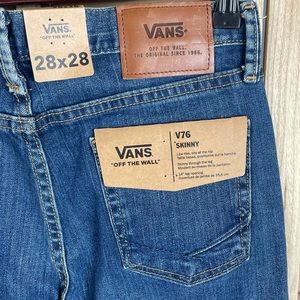 VANS Off The Wall Skinny V76 Low Rise Denim Stretch Jeans